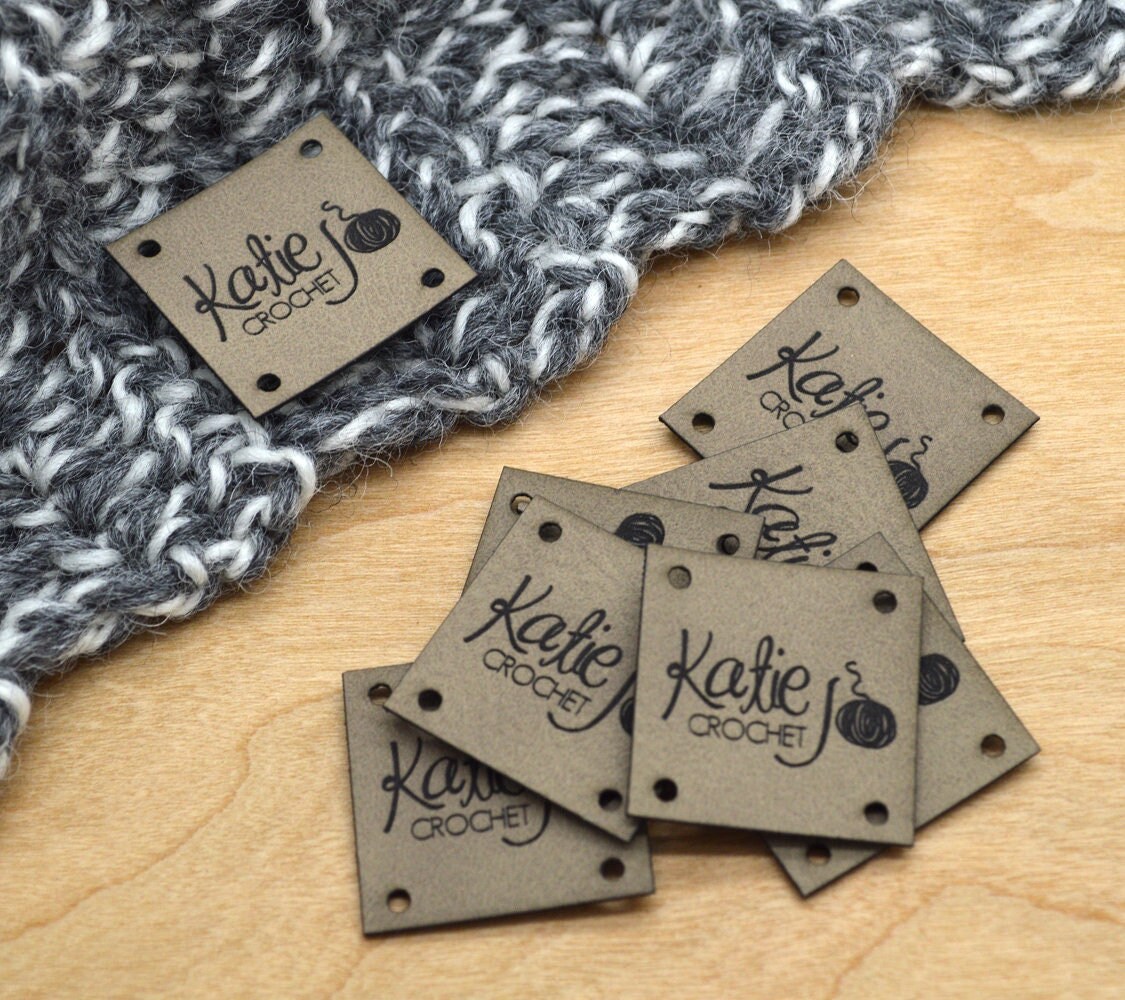 Acrylic tags for handmade items - personalized labels for knitting,  crochet, sewing, accessories, swimwear - custom clothing labels - 25 pc