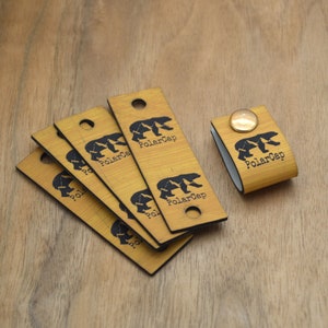 Etiquetas de piel sintética de 2,2 x 7 cm - Etiquetas para remaches - Etiquetas para tejer, Etiquetas personalizadas, Piel vegana, Etiquetas para crochet