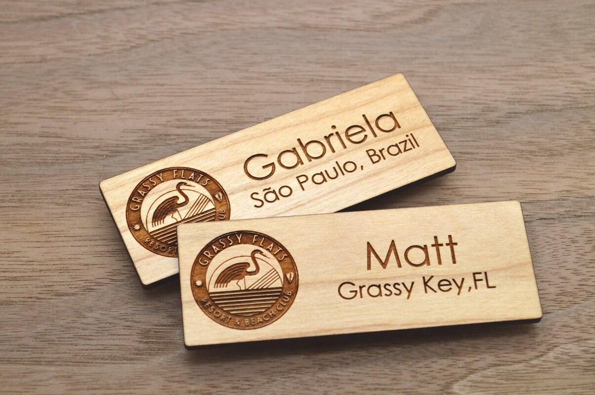 Personalized Wood Name Tags – Hallstrom Home