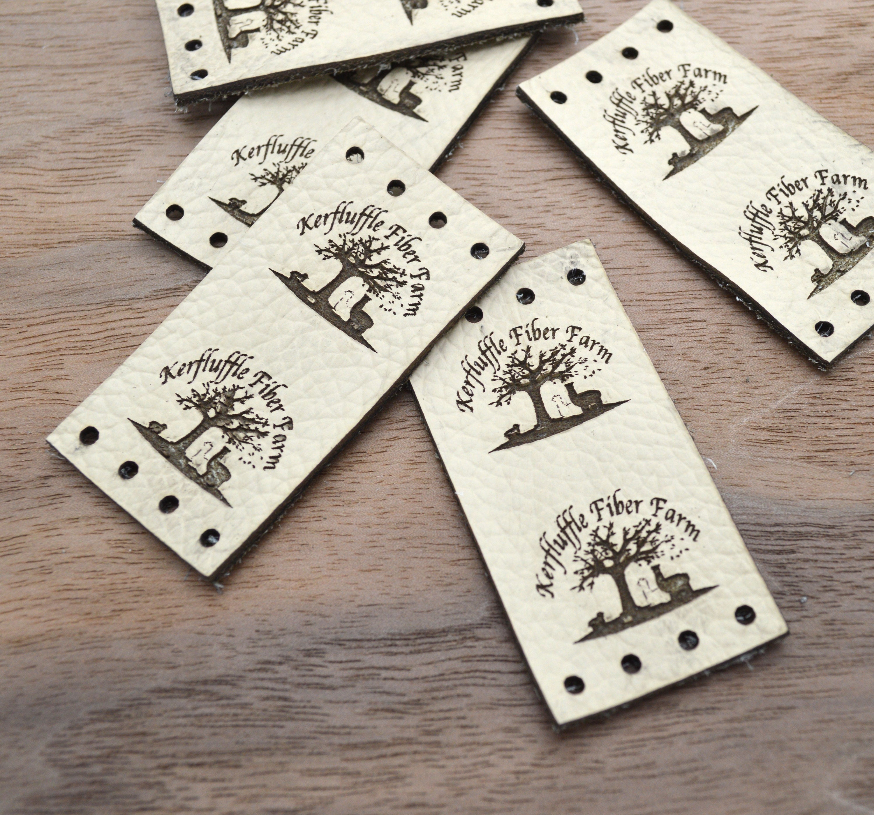 30 Leather labels for handmade items 1x2 inches made from Etsy