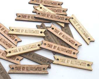 Product Tags - Customized with your text - 0.35 x 1.5 Inches - laser cut and engraved