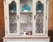 SOLD Refinished Farmhouse Broyhill Hutch - Refinished Furniture - Farmhouse Furniture - Farmhouse Hutch