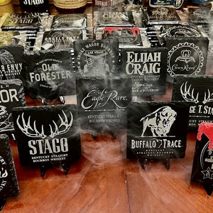 Laser Engraved Bourbon Natural Slate Coasters