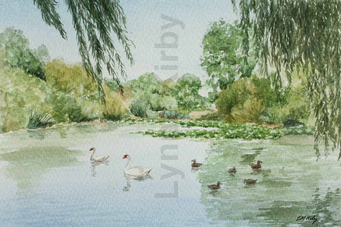 Duck Pond Pelsall Common Walsall Village trees mounted art Etsy