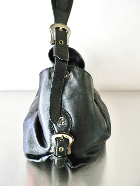 Vintage Black Leather Fendi Doctors Bag, Refurbis… - image 6