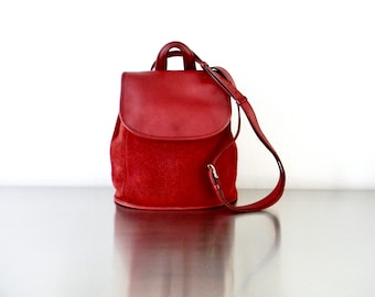 Coach Vintage Berkeley Black Suede Leather Mix Convert Backpack
