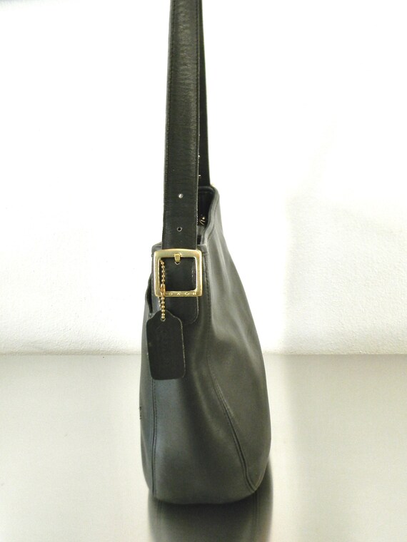 Vintage Coach Black Leather Chelsea Hobo, Refurbi… - image 8