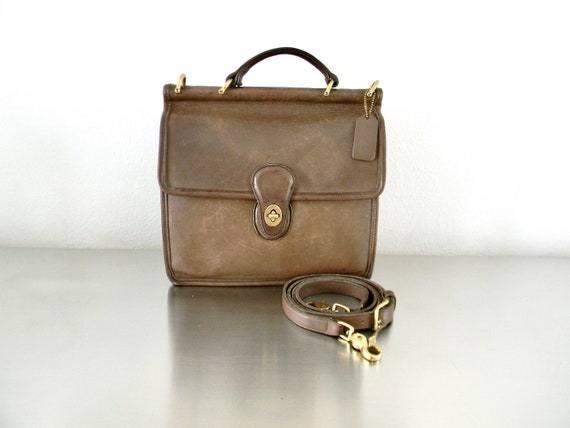 Vintage Coach Taupe Leather Willis, Refurbished 90s I… - Gem