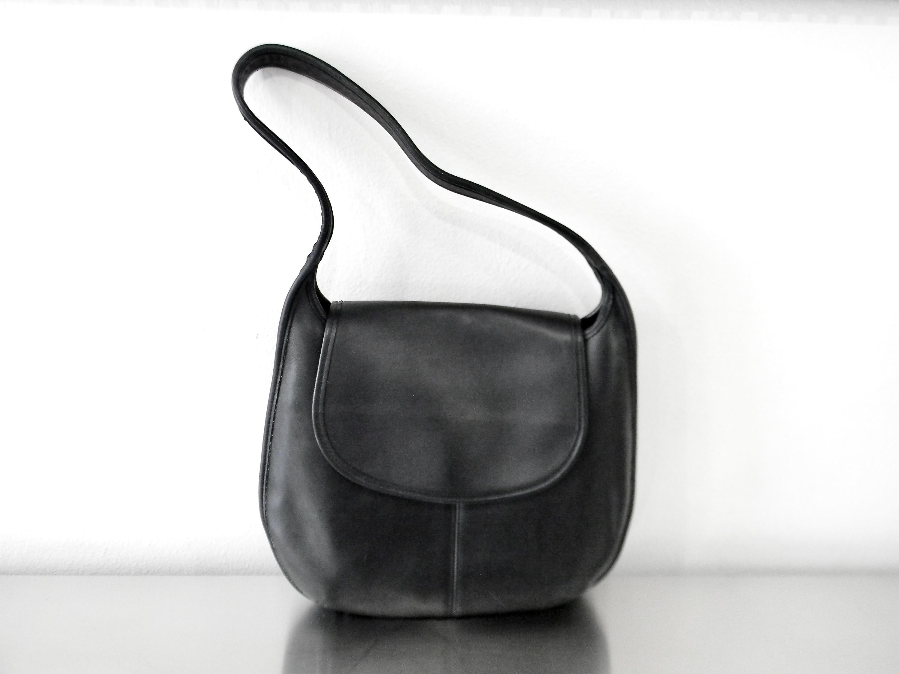 極美　Vintage Coach Ergo Shoulder Bag Black Vintage Coach Ergo Black Leather Handbag Shoulder Bag