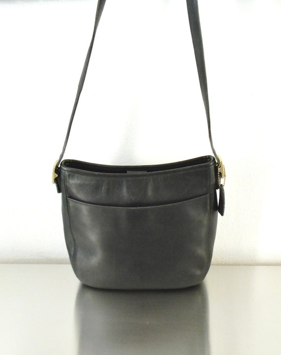 Vintage Coach Black Leather Chelsea Hobo, Refurbi… - image 1