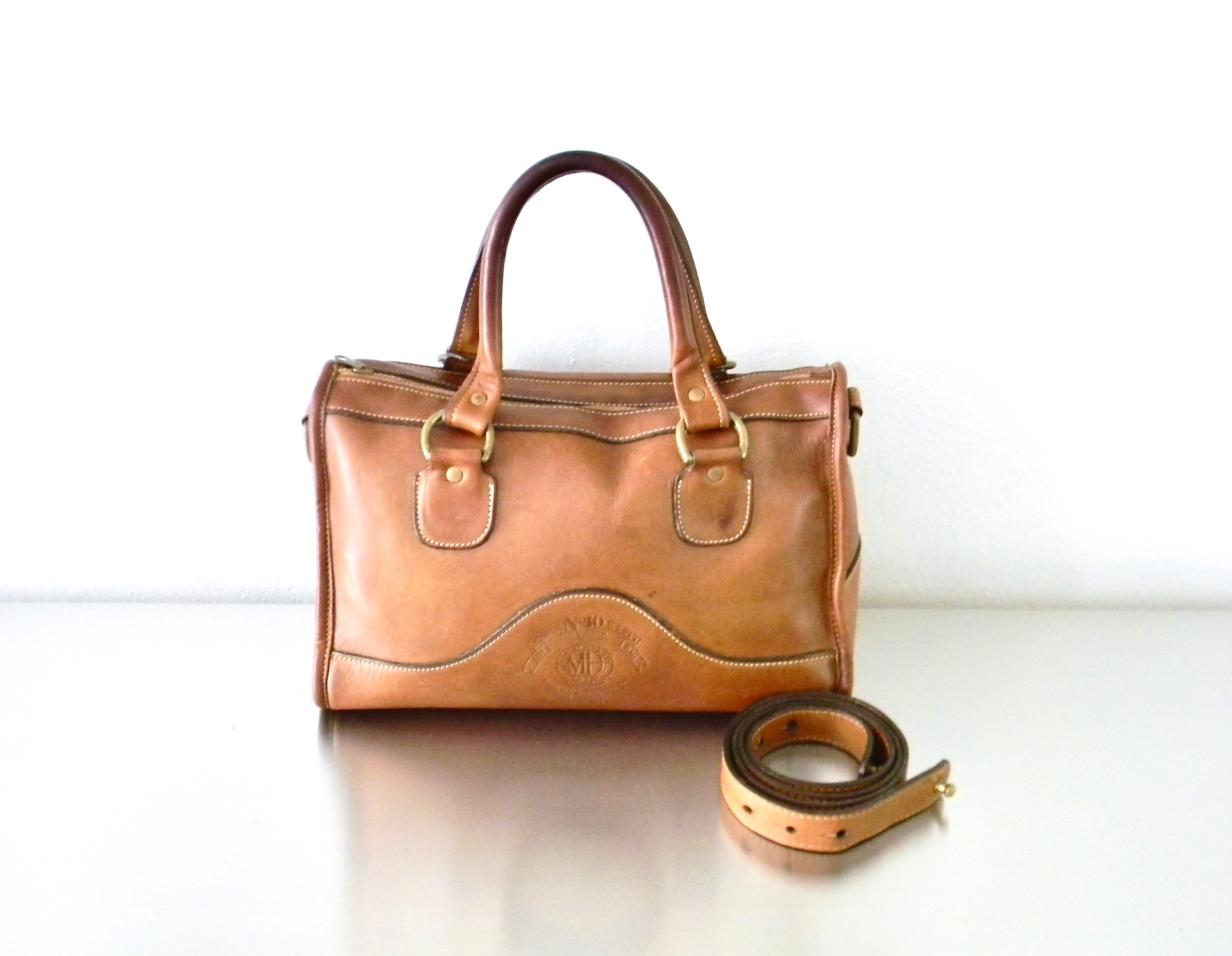 Ghurka, Single Wine Carrier, Vintage Chestnut Leather