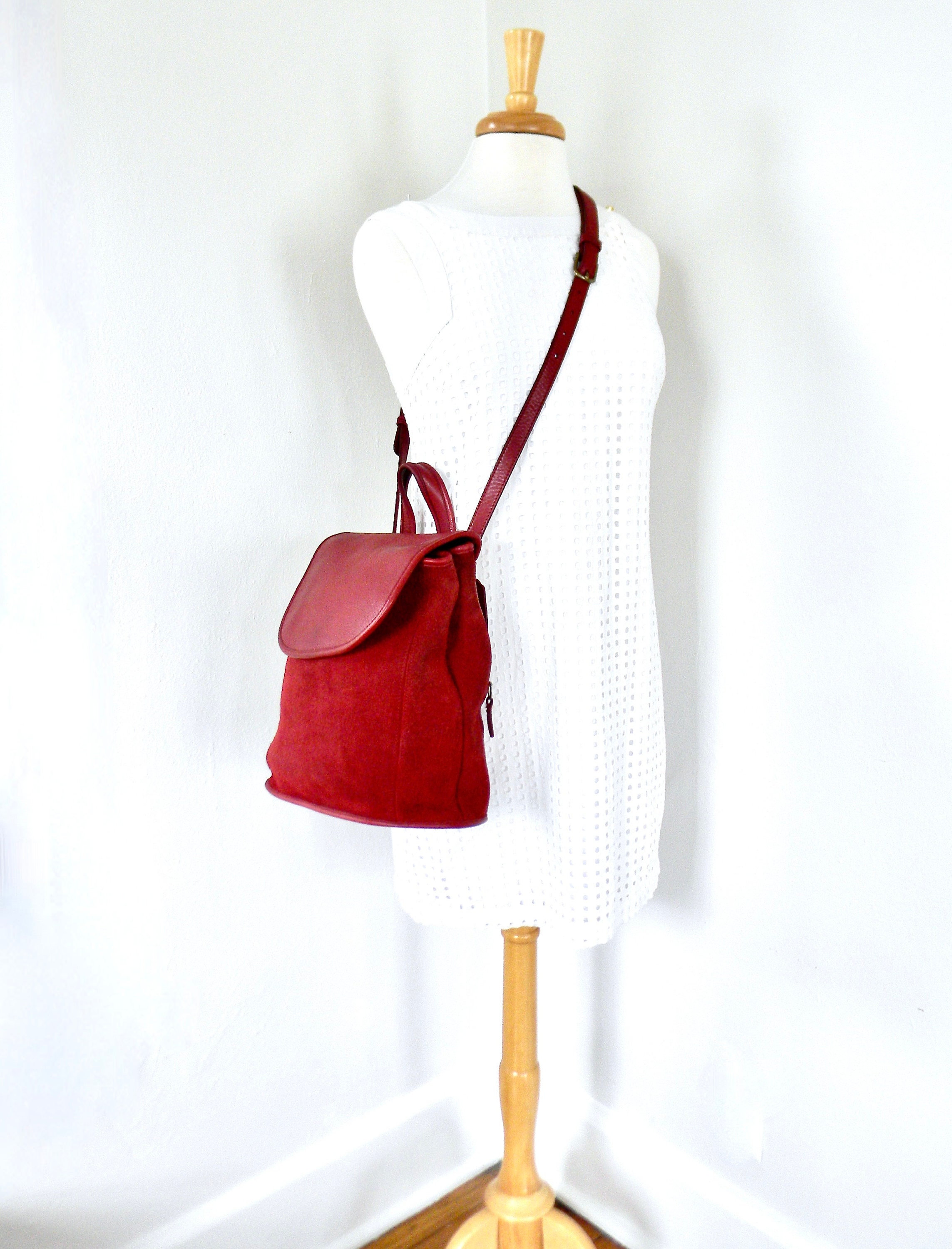 バッグ Vintage Coach Berkeley Drawstring red Vintage Limited Edition Coach Red Berkeley Convertible