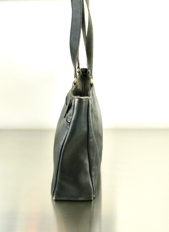 Vintage Black Leather XL Coach Park Tote, Refurbi… - image 6