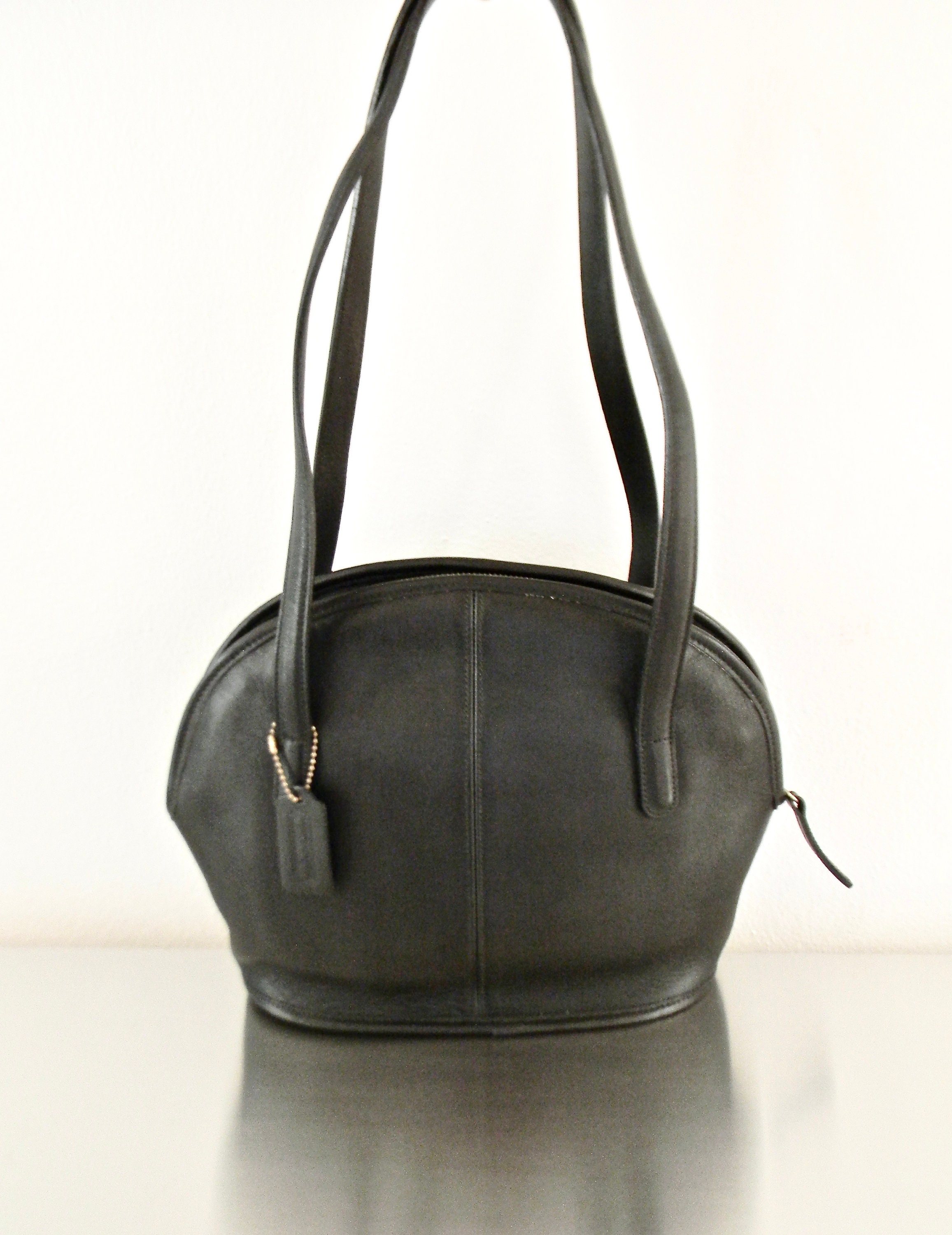 Vintage Coach Black Leather Asheville Zip, Refurbished Black Vintage Coach Black Leather Asheville Zip, Refurbished Black