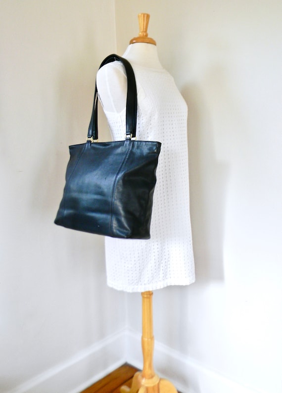 バッグ COACH 70487 Vintage Blue Leather Tote Coach vintage blue tote - Gem