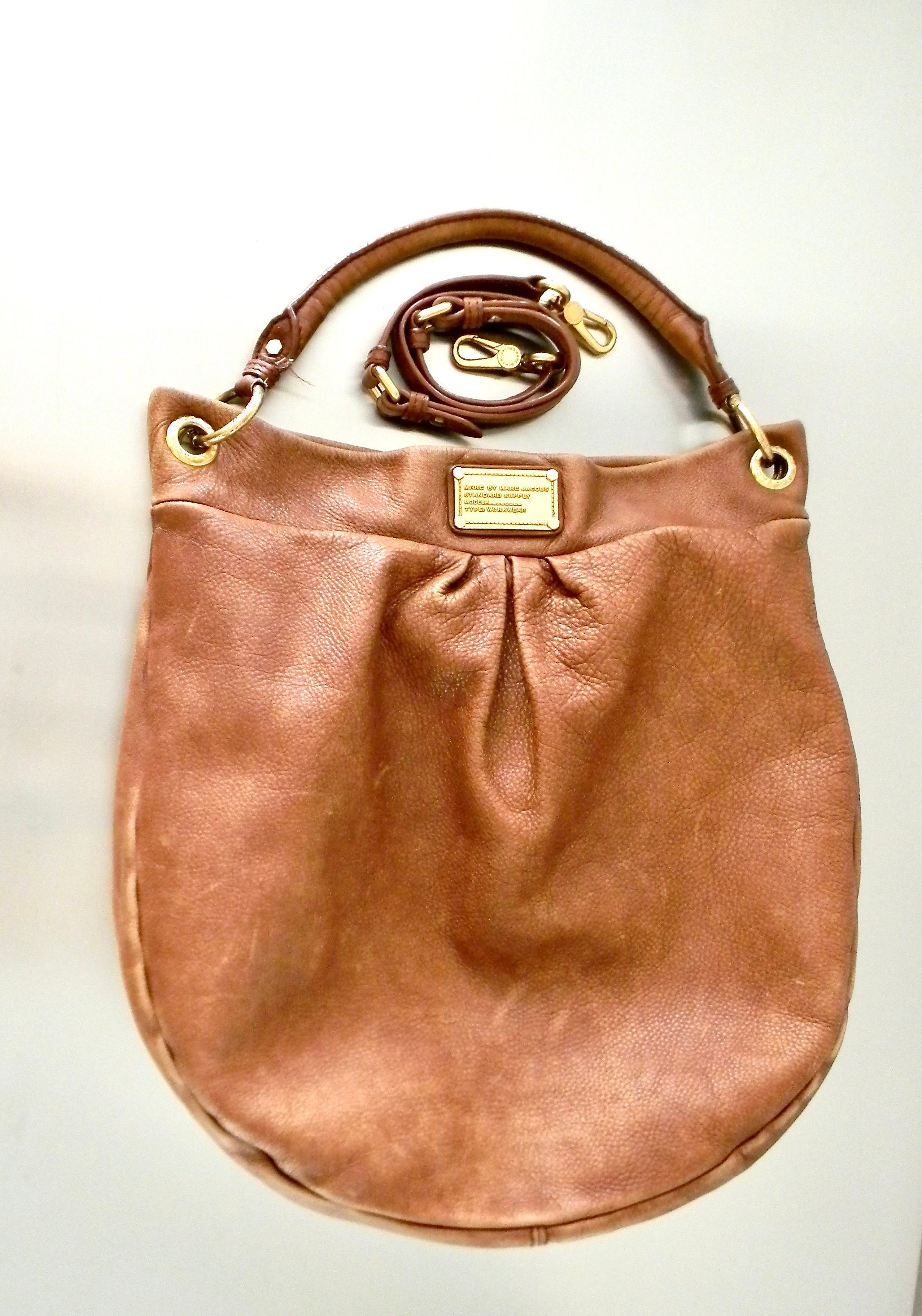 Marc By Marc Jacobs Classic Q Drawstringy Leather Bag NWT Brown