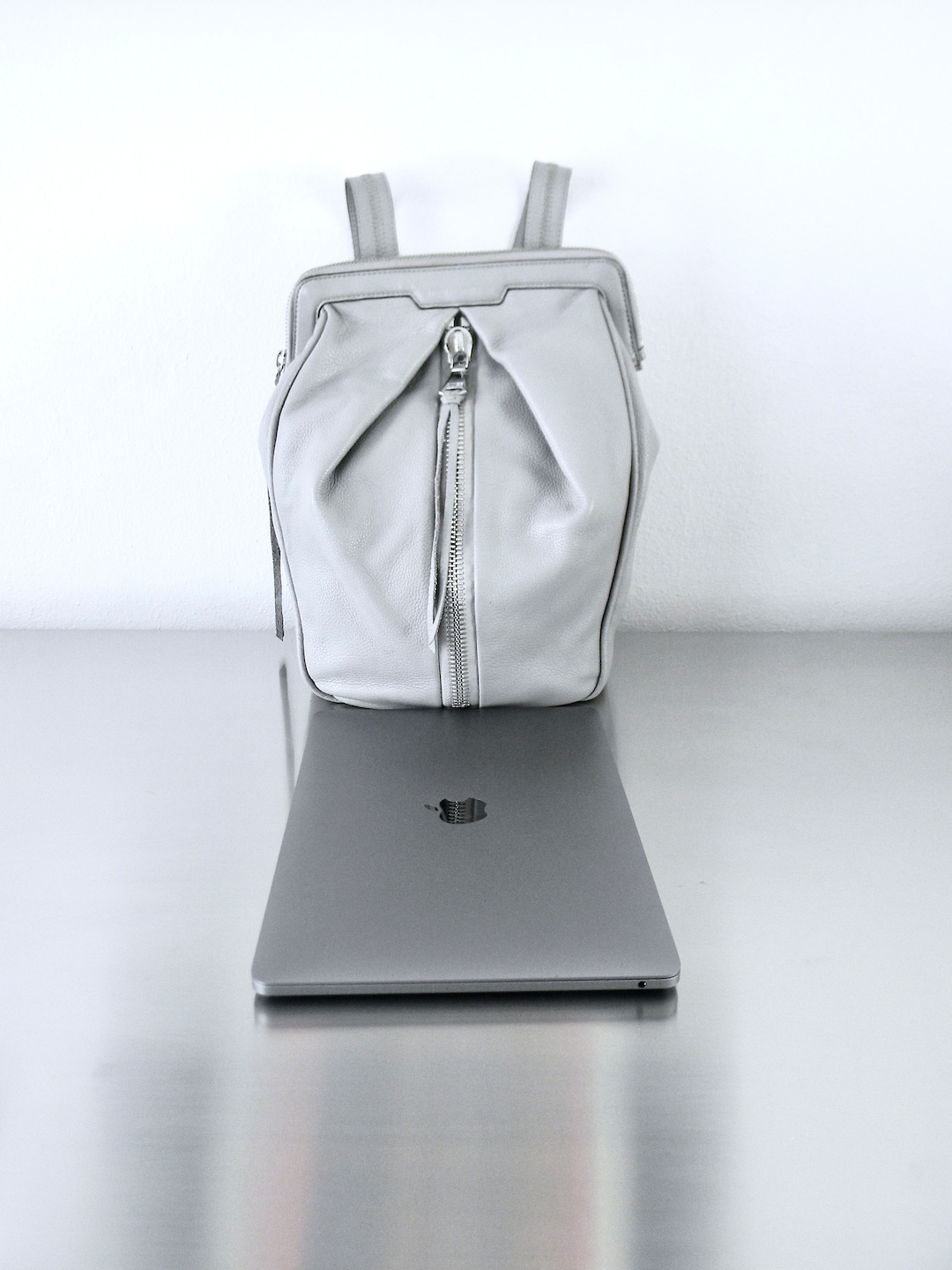Refurbished Aimee Kestenberg Leather Backpack, Elephant Gray 