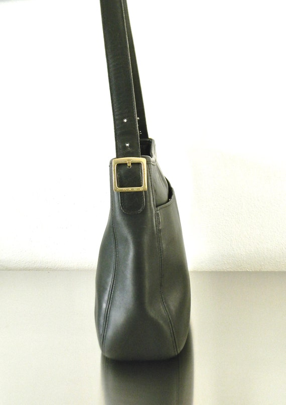 Vintage Coach Black Leather Chelsea Hobo, Refurbi… - image 6