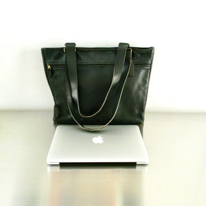 バッグ Coach Black Leather XL Ergo Tote Purse Coach LARGE F54758 Black Perry Leather Tote/Laptop Bag w/Zip