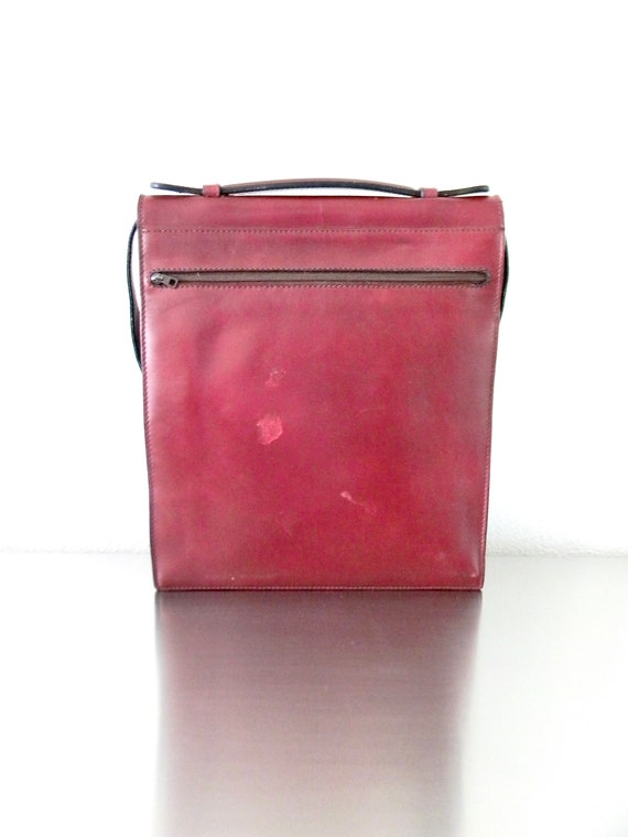 Vintage Oxblood Leather Bally Slim Convertible Ba… - image 7