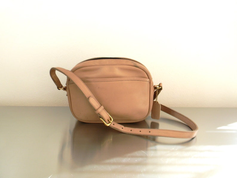 Vintage Coach Taupe Leather Camera Bag Refurbished Coach Etsy