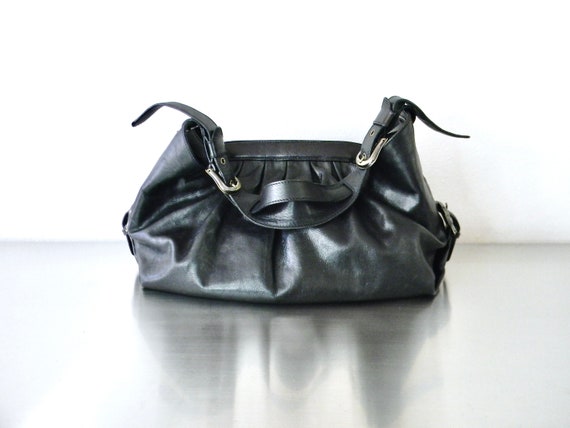 Vintage Black Leather Fendi Doctors Bag, Refurbis… - image 1