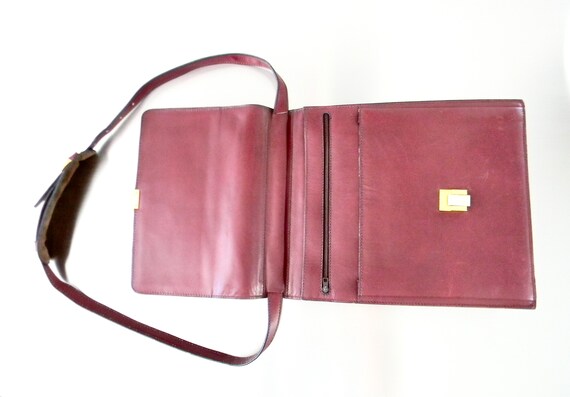 Vintage Oxblood Leather Bally Slim Convertible Ba… - image 4