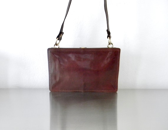 Vintage Bottega Veneta Mahogany Glazed Calfskin Shoulder Bag