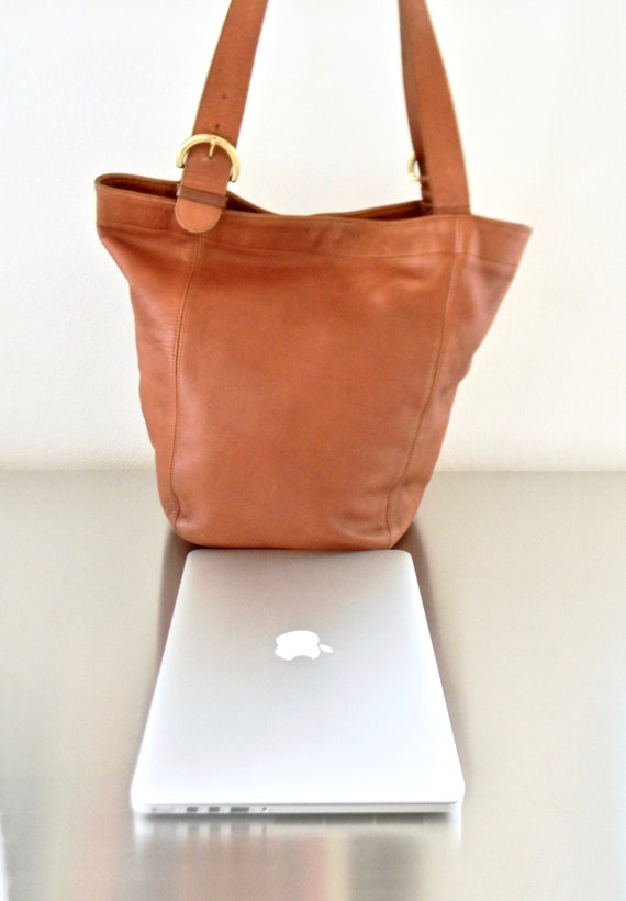 Vintage Coach British Tan Leather SoHo Bag, XL Ame