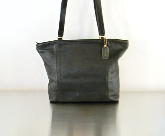 美品 2207 Vintage Coach Totebag Black Vintage Coach Leather Tote bag for Laptop or work (22075) | eBay