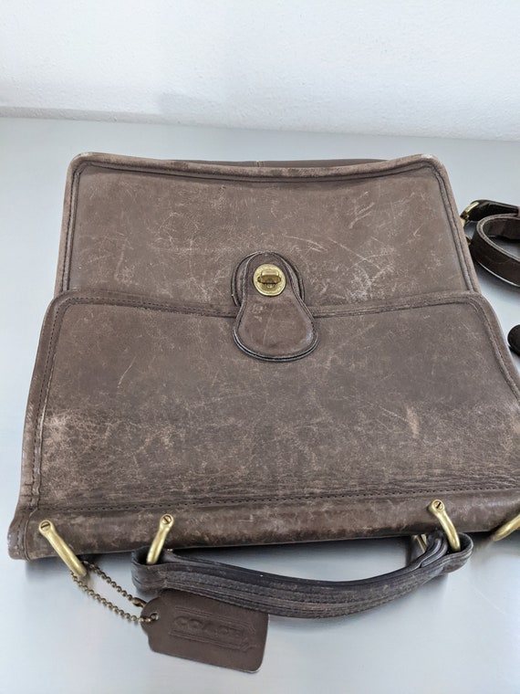 Vintage Coach Taupe Leather Willis, Refurbished 9… - image 4