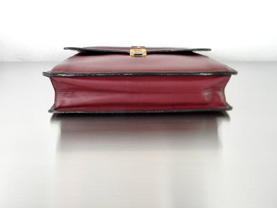 Vintage Oxblood Leather Bally Slim Convertible Ba… - image 9