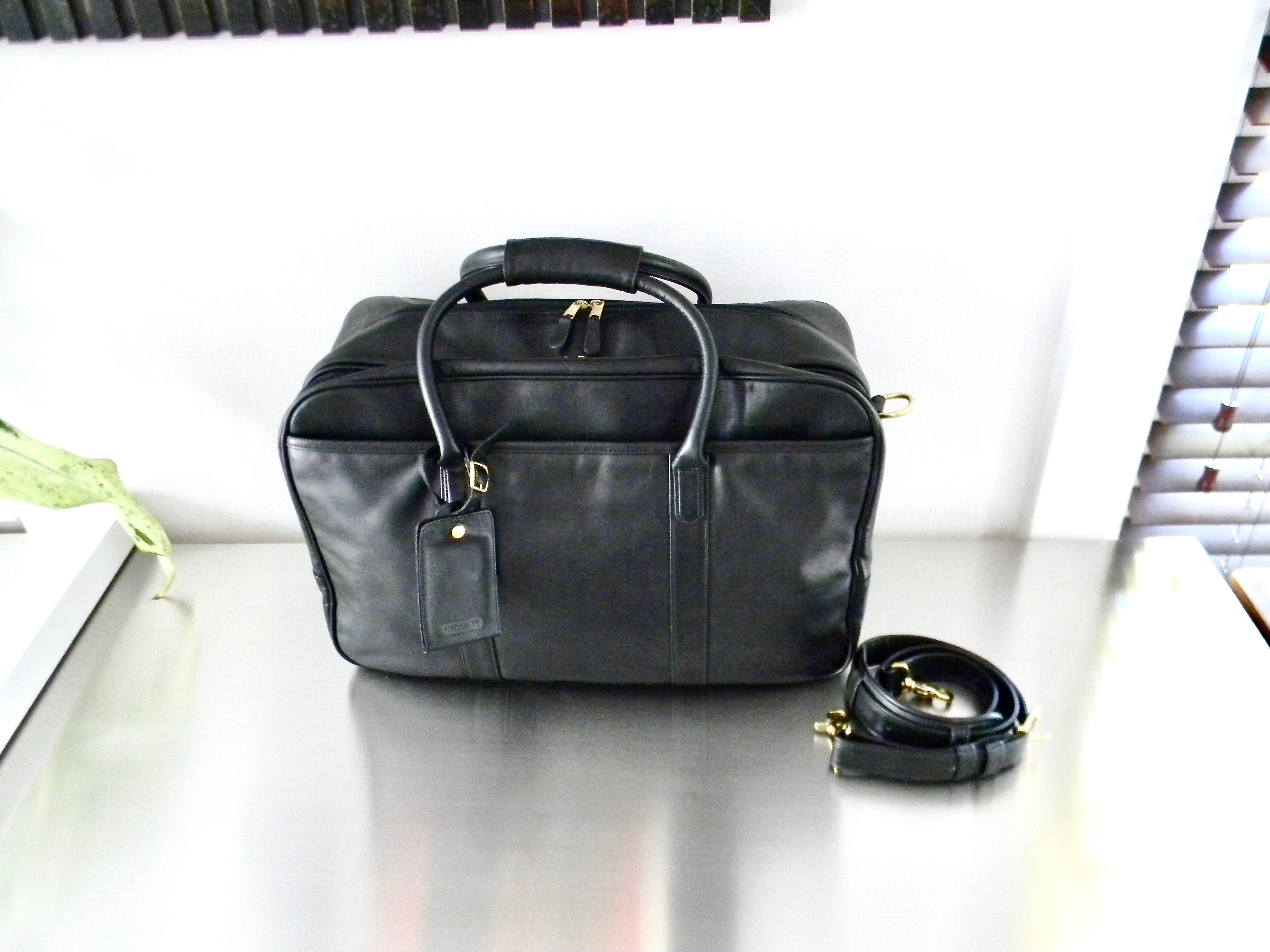 leather coach laptop bag