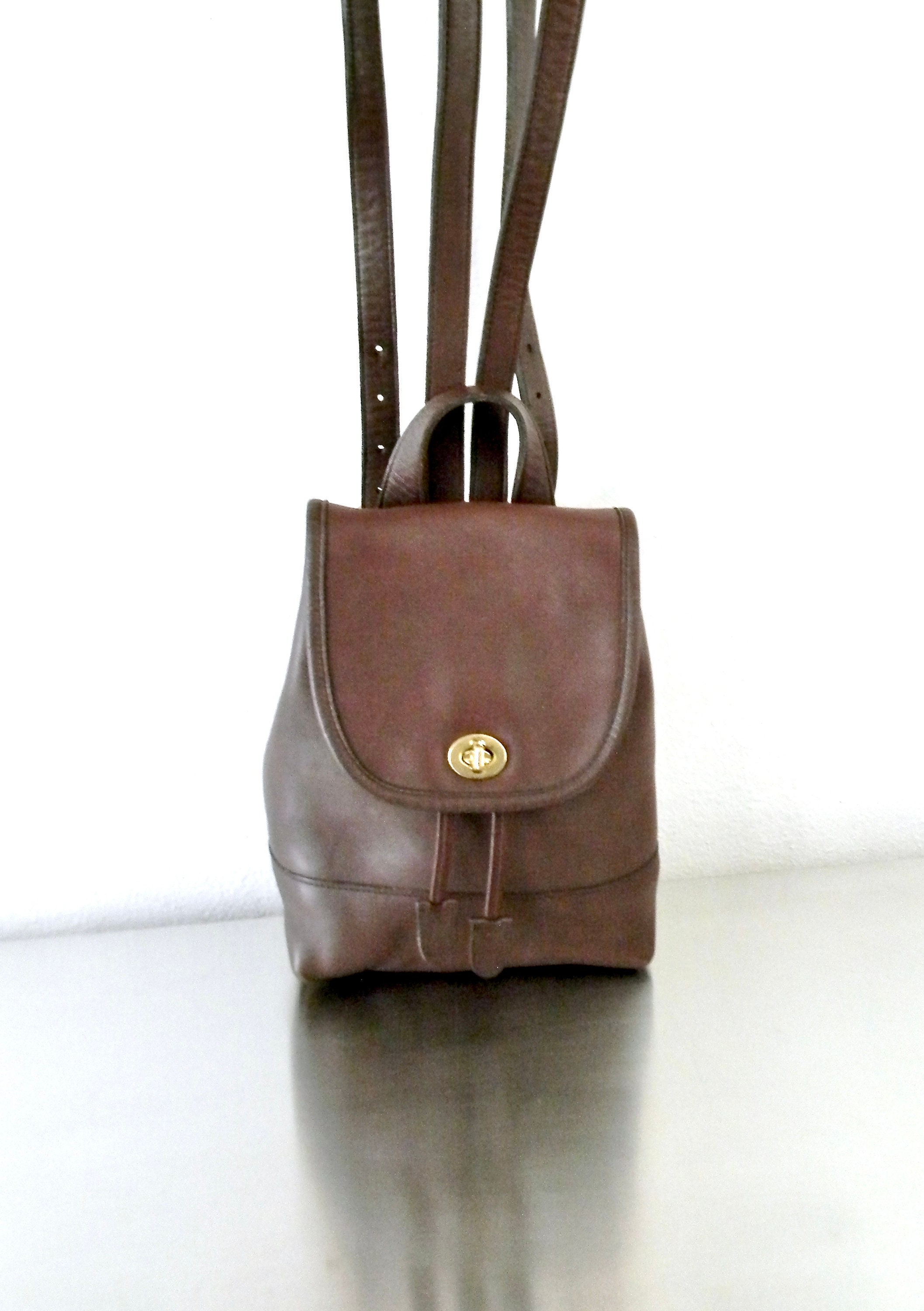 Vintage Mahogany Leather Coach Daypack Refurbished Brown - Etsy