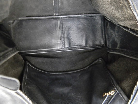 Vintage Black Leather XL Coach Park Tote, Refurbi… - image 4