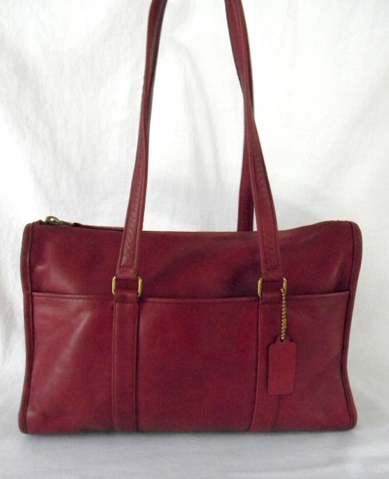 Vintage Coach Wine Colored Lightweight Leather Satchel Etsy