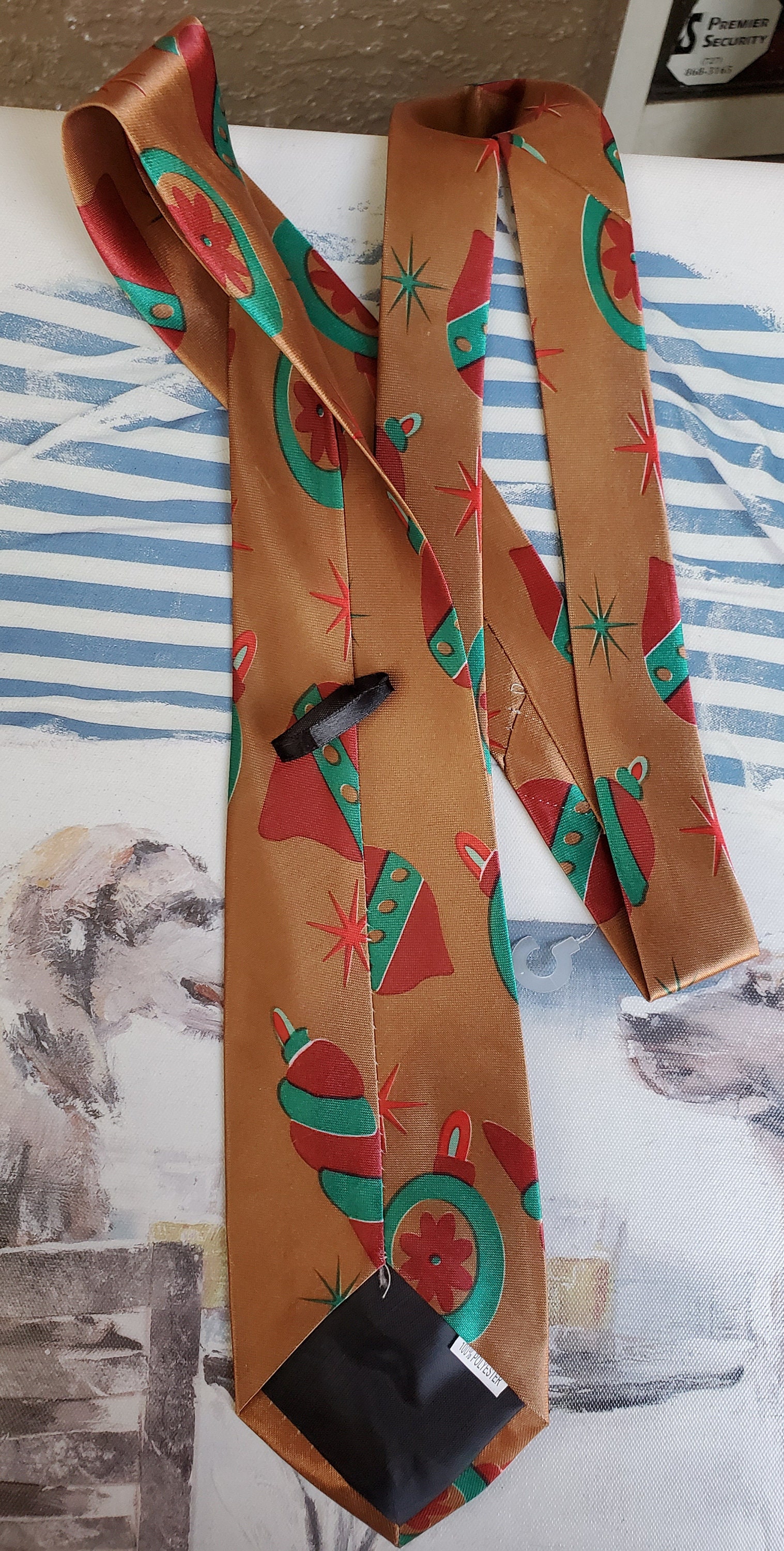 Christmas necktie mens Holiday tie ornaments tie. Gold tie. Etsy