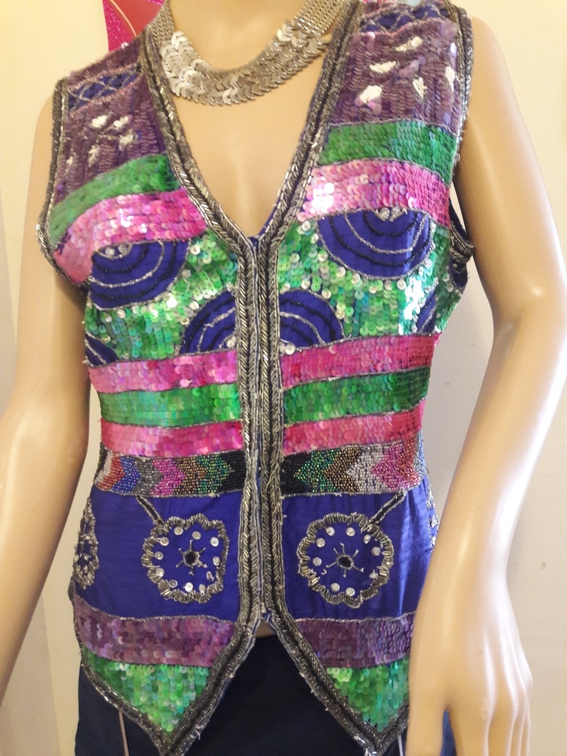 Vintage sequin women#39;s vest medium. Laurence Pasar of New Yo Vintage sequin women#39;s vest medium. Laurence Pasar of New Yo