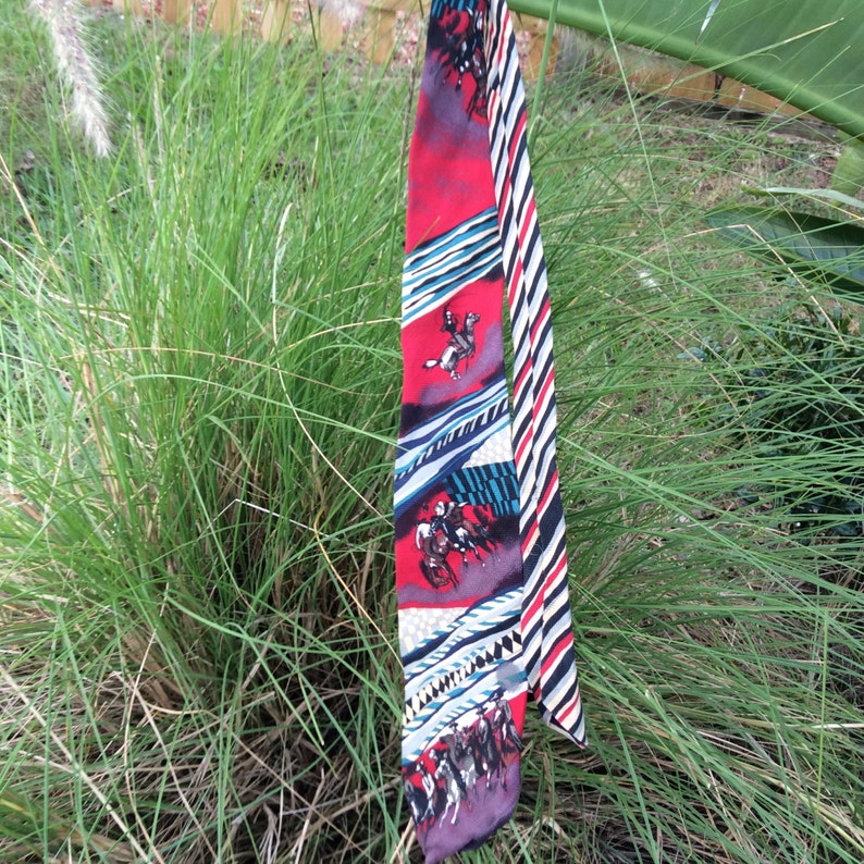 Pitti Uomo by Moda men/'s necktie cowboy design 80s era men/'s tie