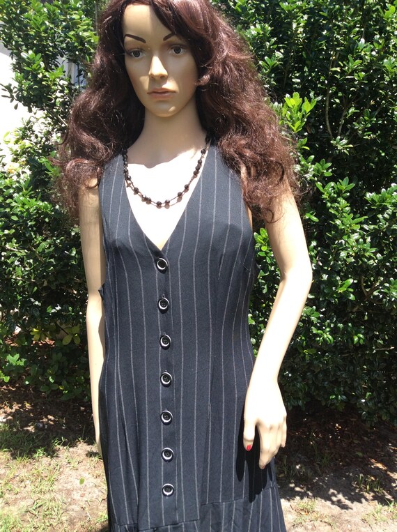 black and white striped jumper dress