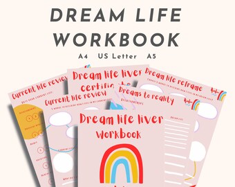 Dream life workbook | printable pdf workbook and companion guide | help achieving your dream life | self-help | personal development l
