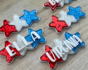 Acrylic Red, White and Blue Hairclip