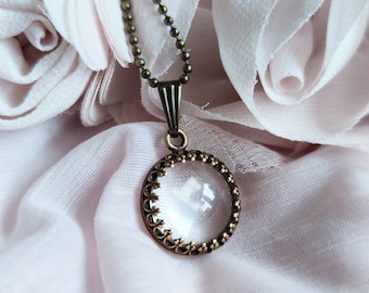 Collier minimaliste Pure Glass, bijoux en verre délicat, cadeau de mariage