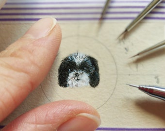 Personalisierte Mini-Haustierportrait, handbemalte Halskette mit Ihrem Lieblingstier, individuelles Hundeportrait, personalisierte Geschenke für Tierliebhaber