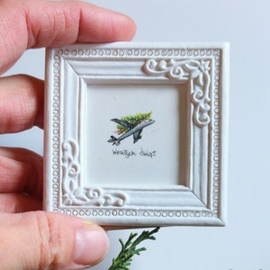 Miniature peinte à la main avec avion de Noël, petit cadeau Joyeux Noël, image 1