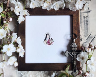 Saint Therese of the Child Jesus Catholic Portrait, special gift for mom, christian wall decor