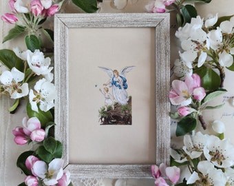 My guardian angel religious portrait, decoration for a child's room, baptism gift boy