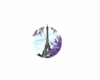 Paris, Print of watercolor miniature, the Eiffel Tower illustration, gift for France lover, travel print, summer gift for best friend