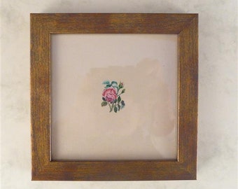 Originale Miniatur Malerei mit Rosen, botanische Illustration Blumen, kleines Geschenk für Gärtner, inspiriert von Blumen, romantische Geschenkidee