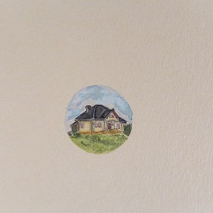 Original watercolor miniature with your house